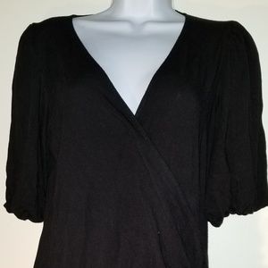 Black top with 3/4 balloon sleeves